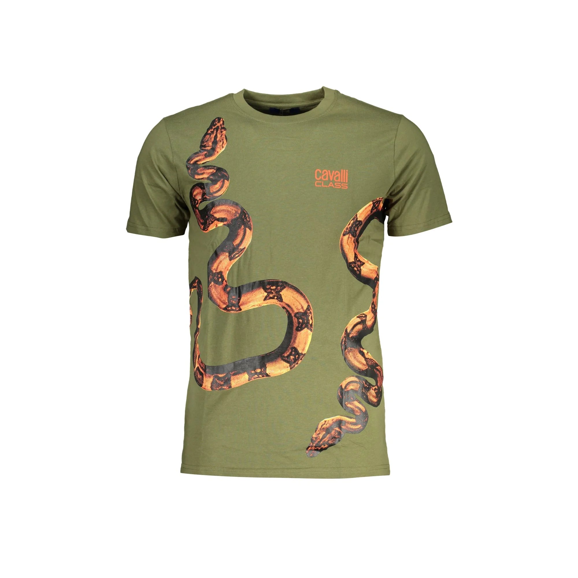 Cavalli Class T-Shirt Maniche Corte Uomo Verde Stampa - foto prodotto